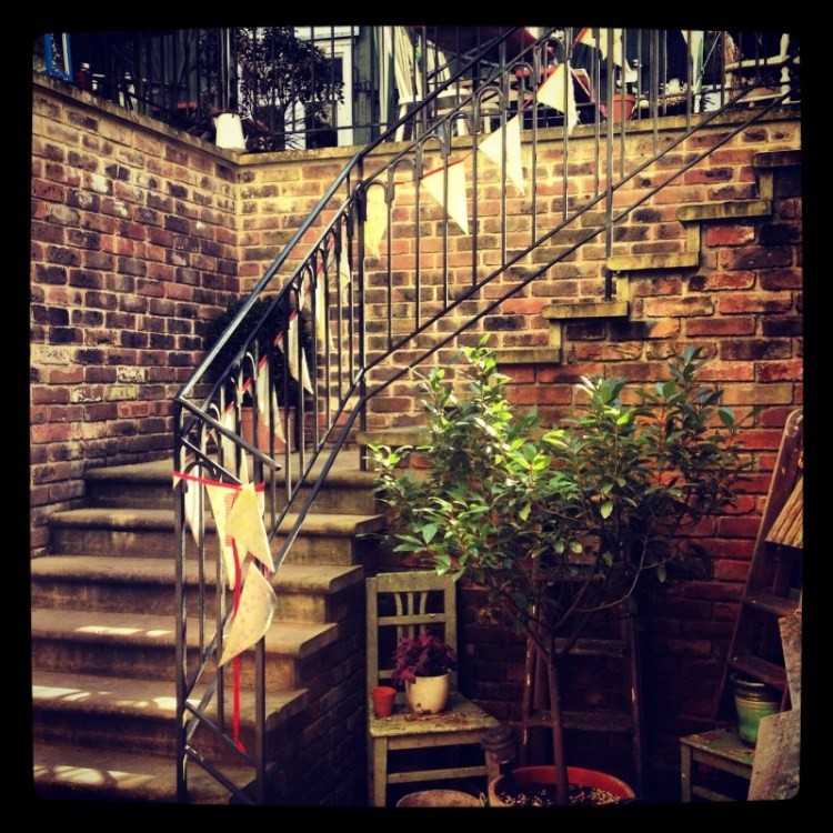 brick-stairs-decorated-with-bunting