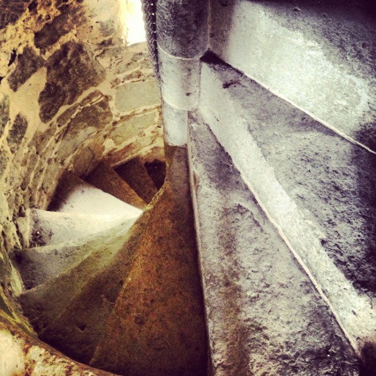 The winding staircase from Michelham Priory's gatehouse winding-staircase-in-a-ancient-English-tower