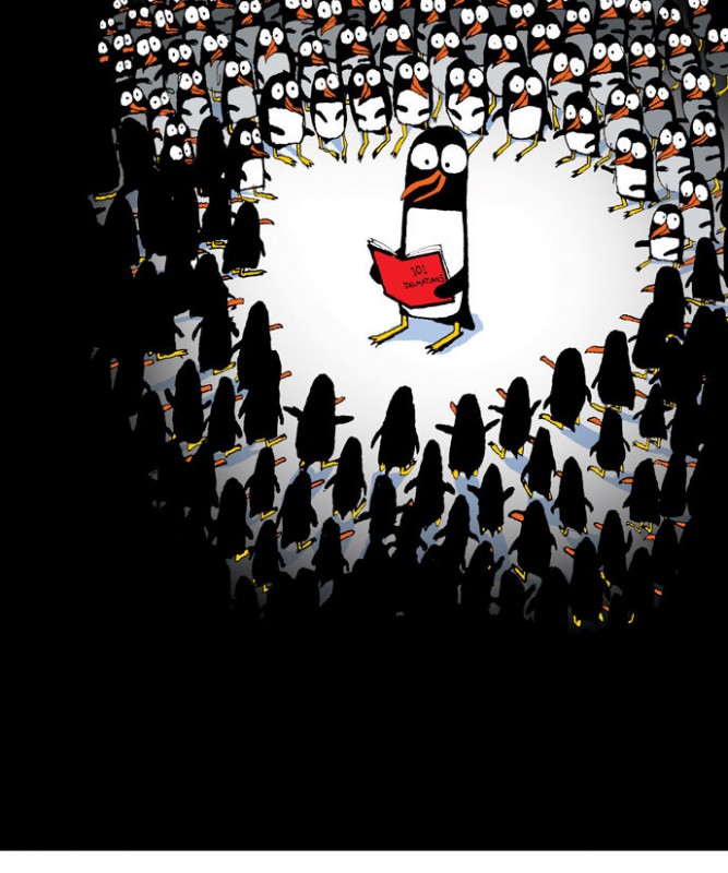 'Penguins', signed print by Ed Vere